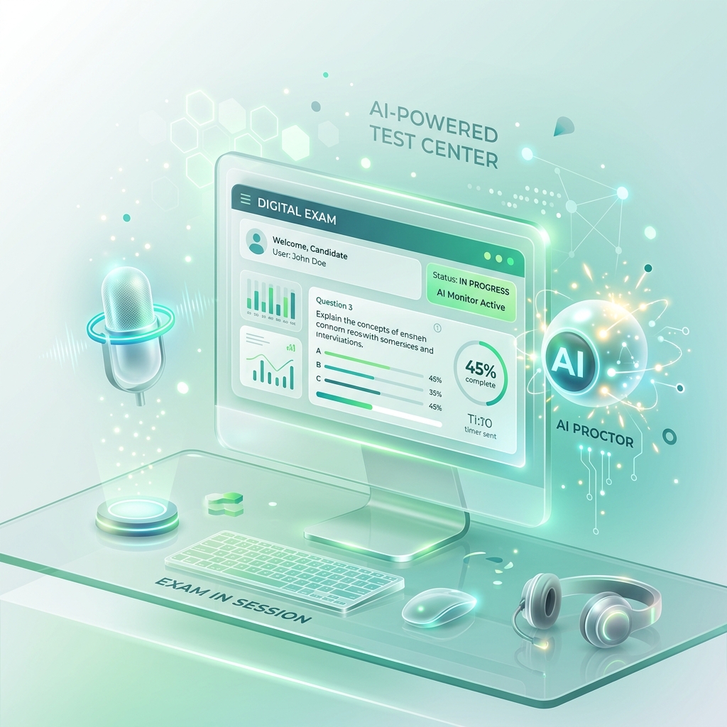 PTE Computer Test Center Illustration